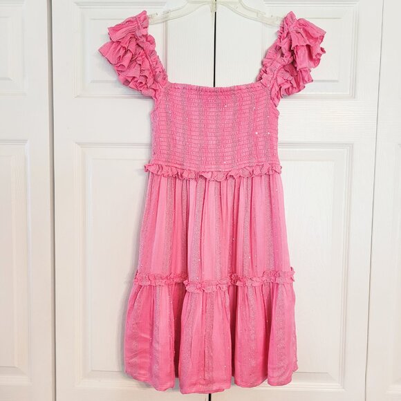 Anthropologie X PQ Swim Carrie Smocked Ruffle Mini Dress XS/S - Picture 3 of 5